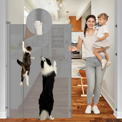 Reinforced 60 inch extra tall retractable dog gate