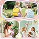 4 Stück Bekleidung für 17cm Puppen, Mini Plüsch Kleidung Zubehör Set für Plüsch mit Stricktop Rock Mütze Tasche für Jungen Mädchen Geschenke (Ohne Puppe) (Lila)