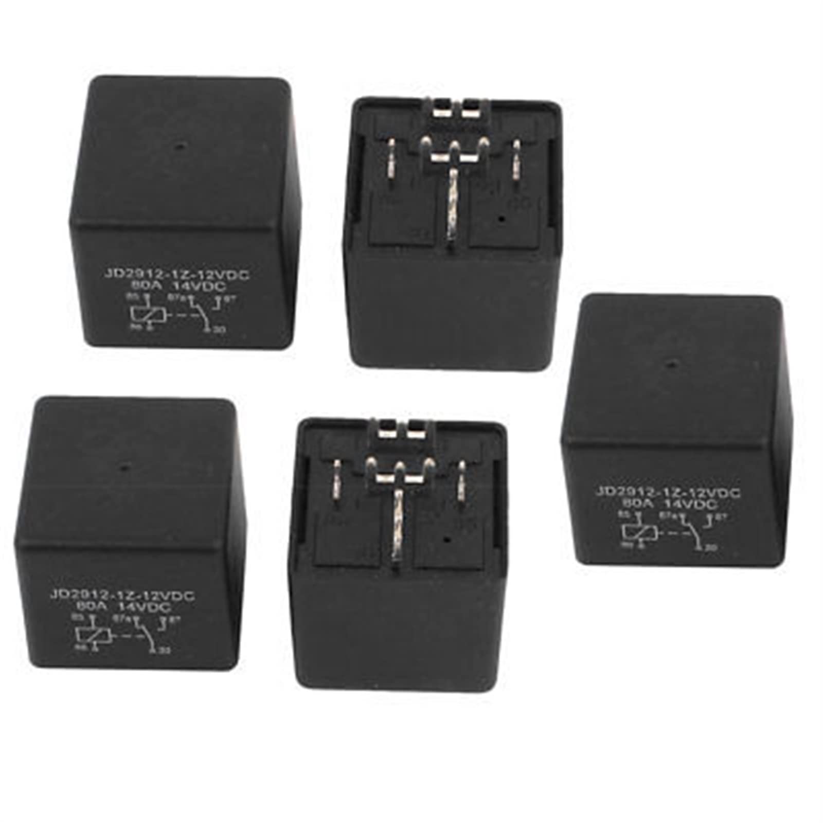 Parti e ricambi Bobina CC 12V 80A 5 pin SPDT Relè di potenza for sicurezza auto veicolo 5 pezzi