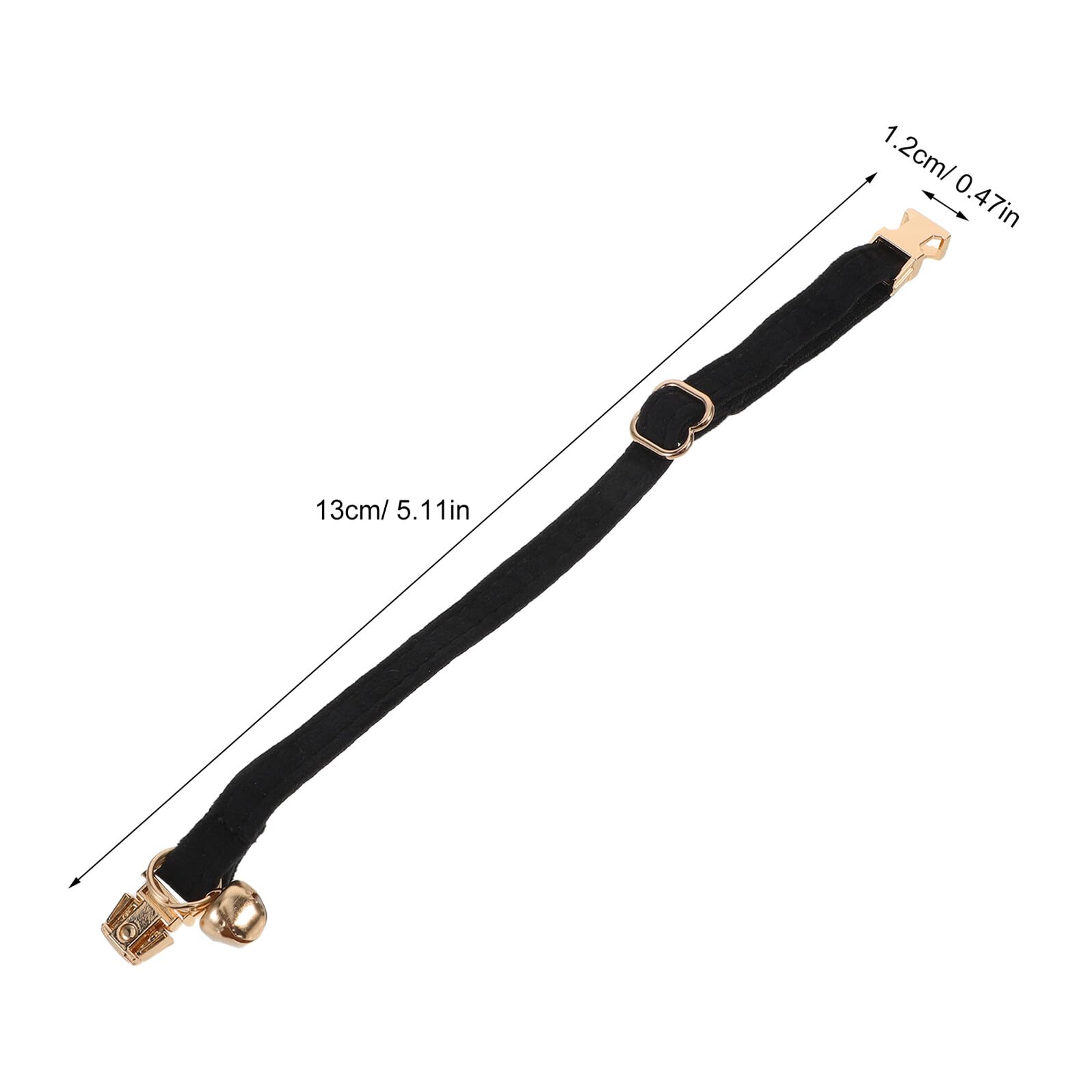 Collier Chat Velours Noir Ajustable avec Clochette et Boucle Dorée Collier Doux et Élégant pour Chatons Chats Petits et Chiots