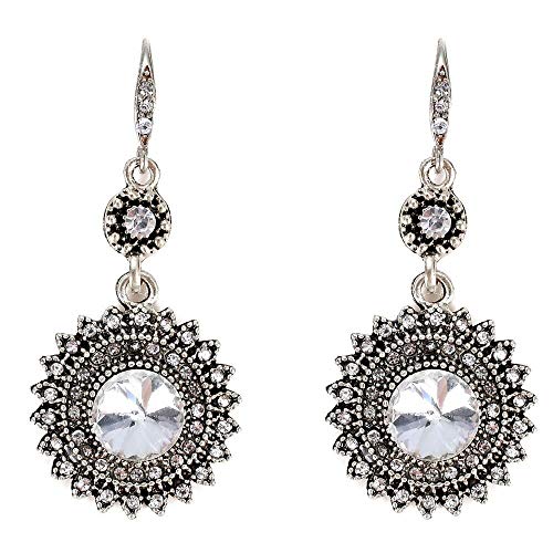 Bohemia national wind restoring ancient ways sunflower earrings (White)