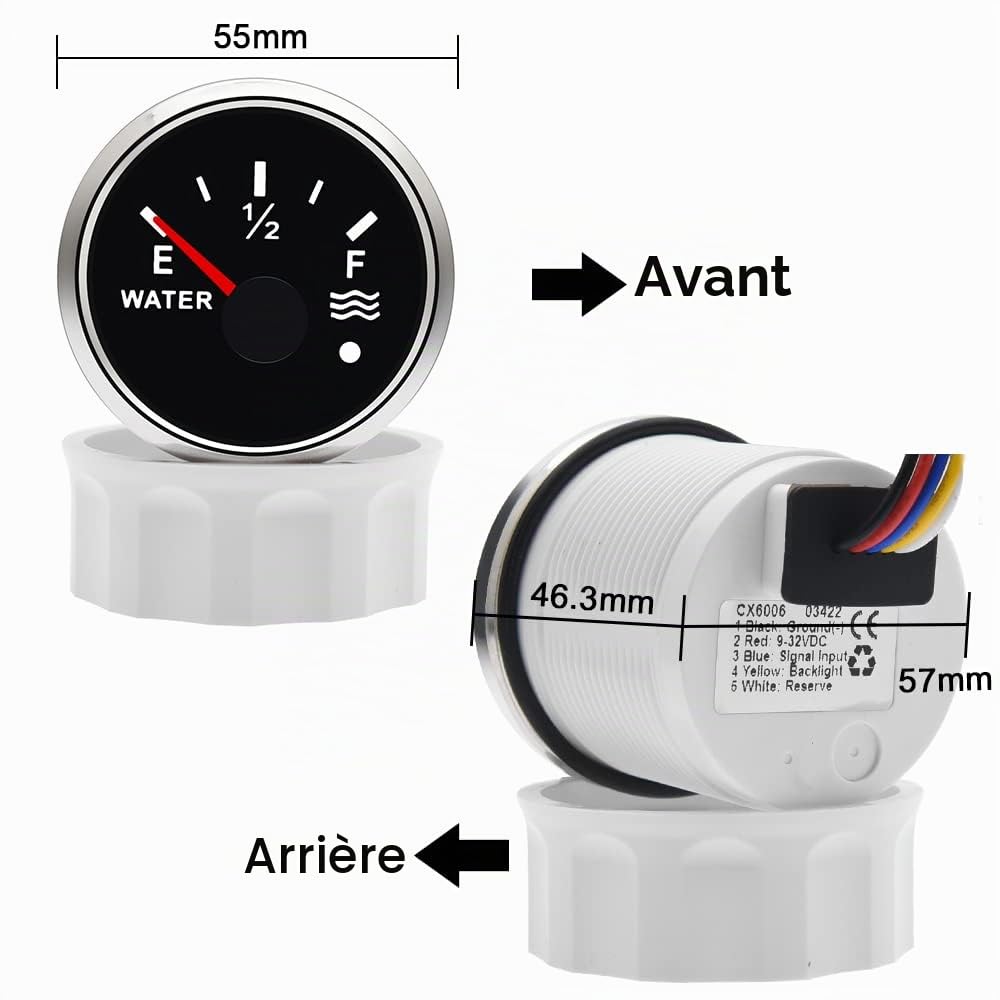 KAOLALI Indicateur de niveau d'eau, compteur de niveau d'eau 0 ~ 190 ohm Noir