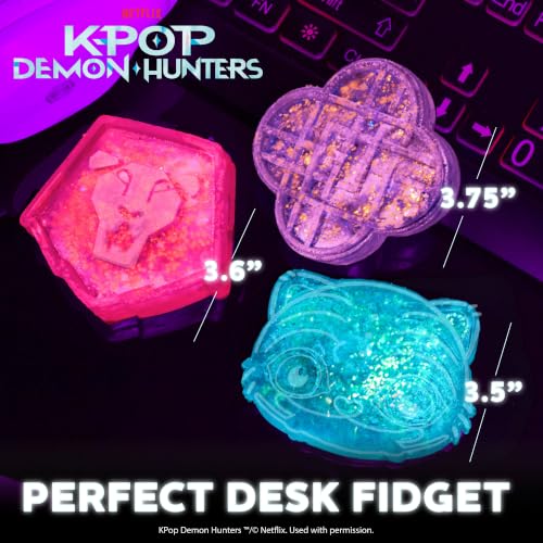 Image of Netflix Kpop Demon Hunters Gelli Gels 3 Pack - Slow-Flow Glitter Squishy Sensory Toys, Squeeze Stress Toy for Kids & Teens, Satisfying Sugar Squish Fidget