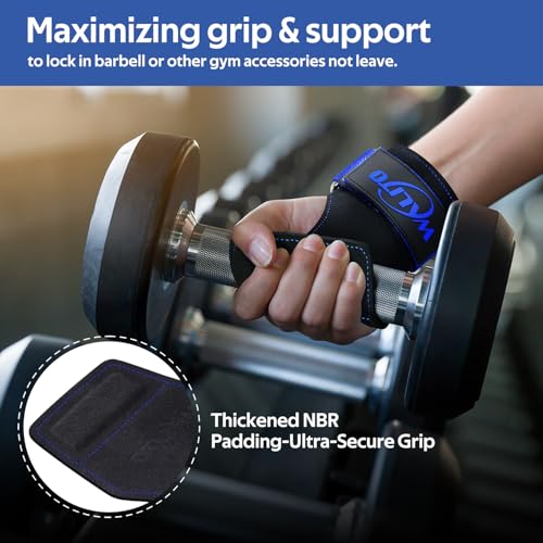 Image of Weight Lifting Wrist Strap，Double Layer Leather Wrist Wraps with Neoprene Padding for Weightlifting & Deadlifts - Adjustable Gym Straps for Men & Women