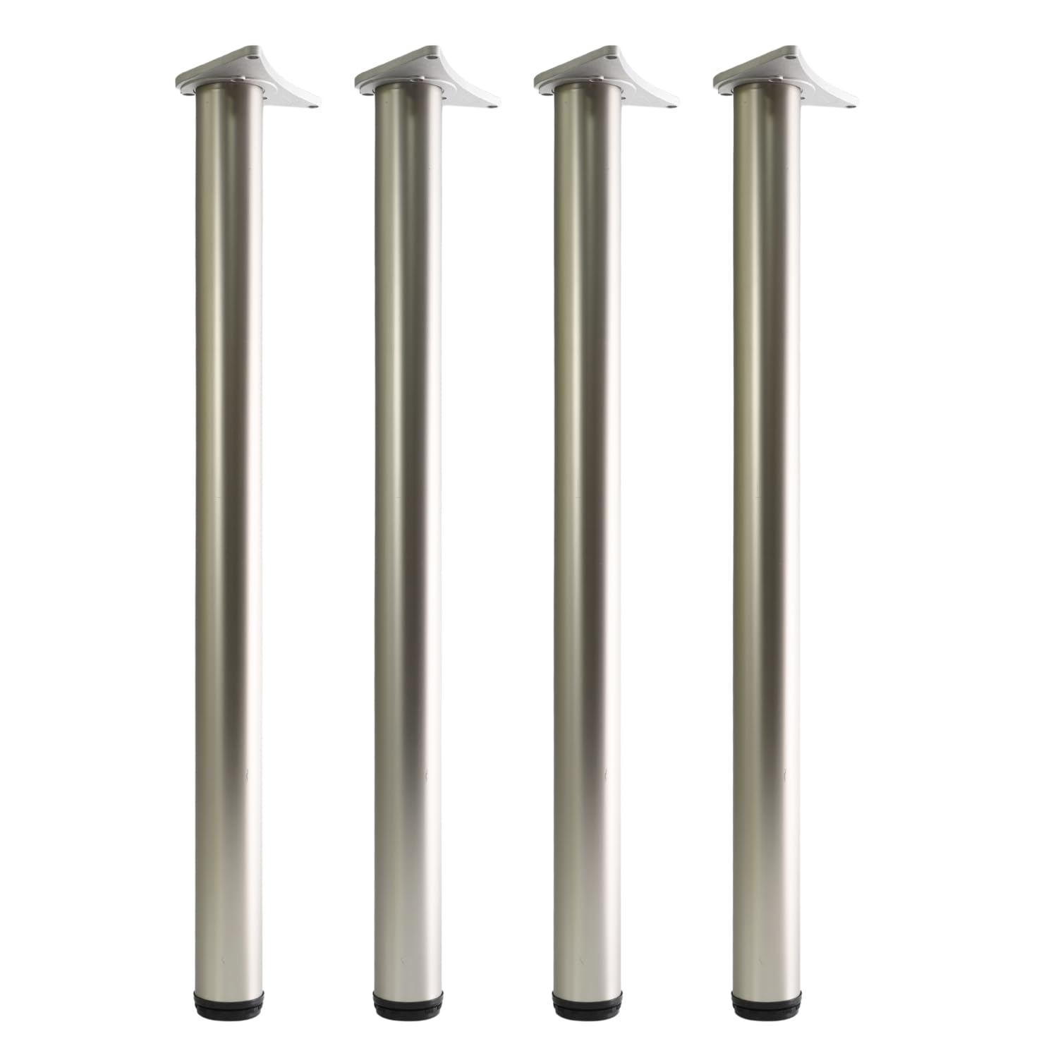 Set of 4 Adjustable Table Legs for Breakfast Bar or Worktop, Height Options 710/820/870/1100mm Steel Support for Kitchen Table Desk Furniture DIY (Satin, 82cm)