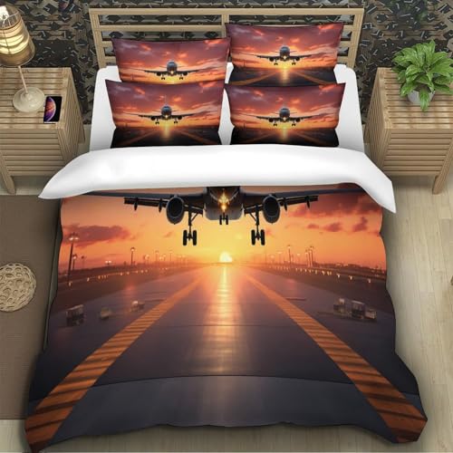 Housse de couette avion hypoallergique et respirante avec fermeture éclair pour lit enfant