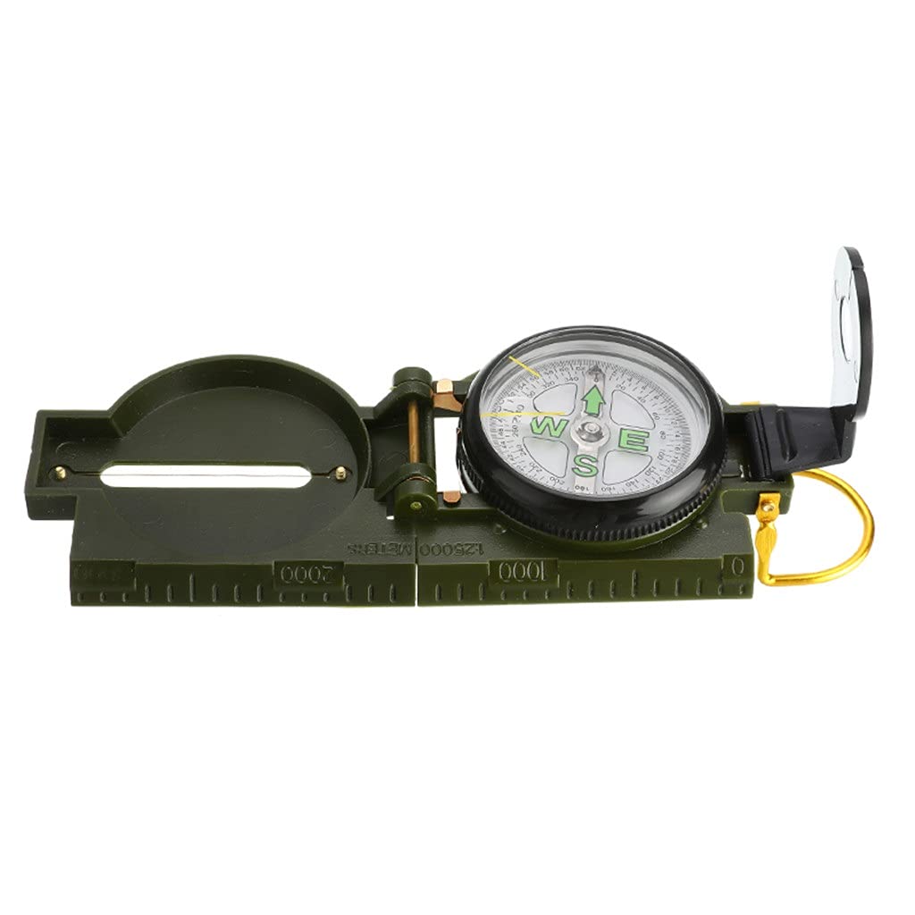 Brújula Portátil Militar para Acampar Al Aire Libre, Mini Lente Plegable, Brújula, Supervivencia del Ejército, Herramientas De Expedición con Puntero Preciso
