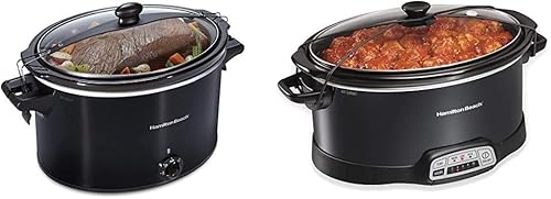 Hamilton Beach Olla de cocción lenta de 10 cuartos de galón + olla de cocción lenta programable de 7 cuartos de galón