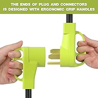 Vista 5 de Cable adaptador de RV de 30 amperios a 15 amperios y 110 voltios, NEMA 5-15P macho a NEMA TT-30R hembra, resistente STW calibre 10 para caravana