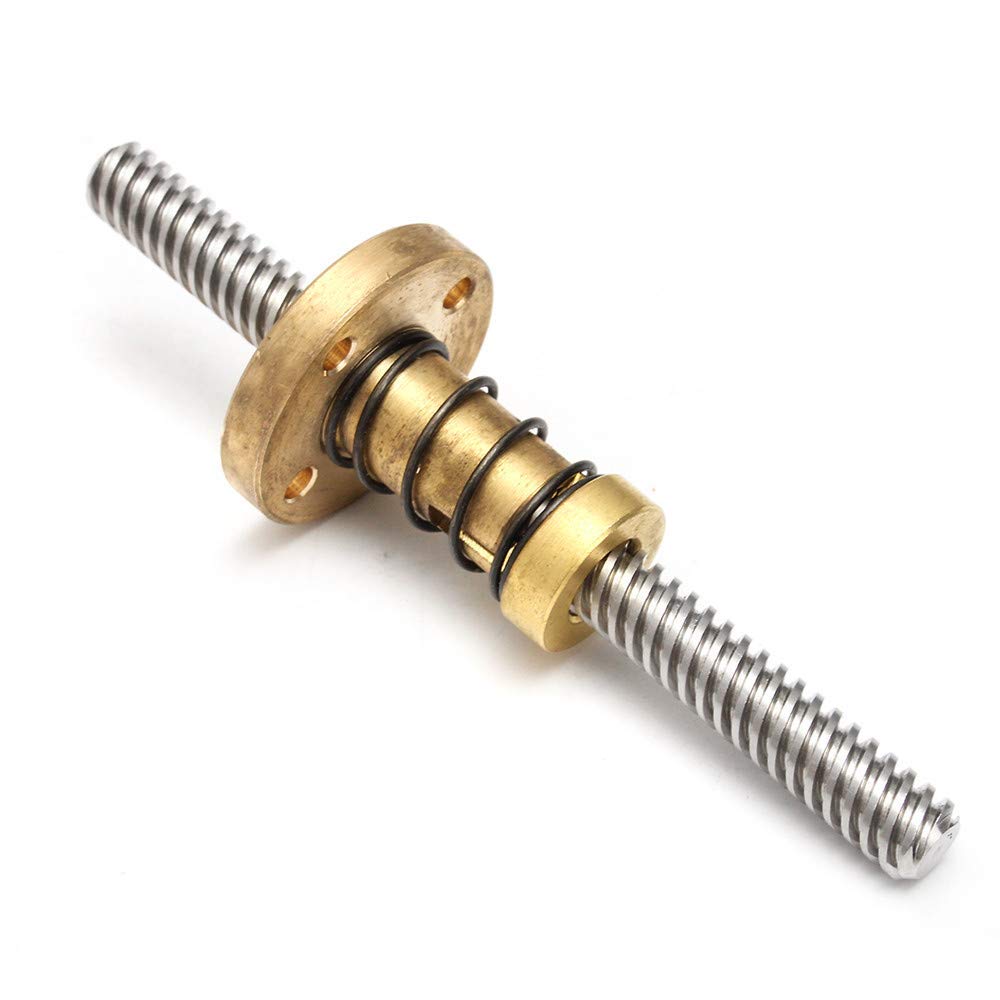 Invento 1Pcs 150mm (0.15mtr) Trapezoidal lead screw T8 8mm pitch 2mm lead 8 TR8 + Anti backlash spring loaded brass nut for 3D Printer CNC Robotics (B07XZ93VRB) Amazon Price History, Amazon Price Tracker