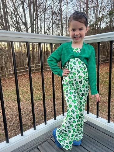 Image of HIHA Girls Sleeveless Jumpsuits Outfit Long Sleeve Twist Front Tops Romper Clothes Set Size 4-12