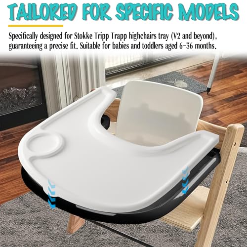 Image of High Chair Tray Cover Compatible with Stokke Tripp Trapp Chair with Cup Holder and Baby Dining Tray Compatible with in-gle-sina Fast Table Chair