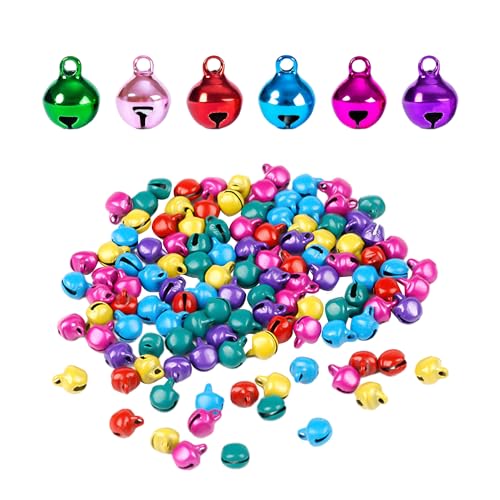 200 Stück Mini-Weihnachtsglocken, 6-Mm-Glocken, Bunte Kleine Glocken, Geeignet Für Heimwerkerarbeiten, Weihnachtsdekorationen Und Die Herstellung Handgefertigter Dekorationen