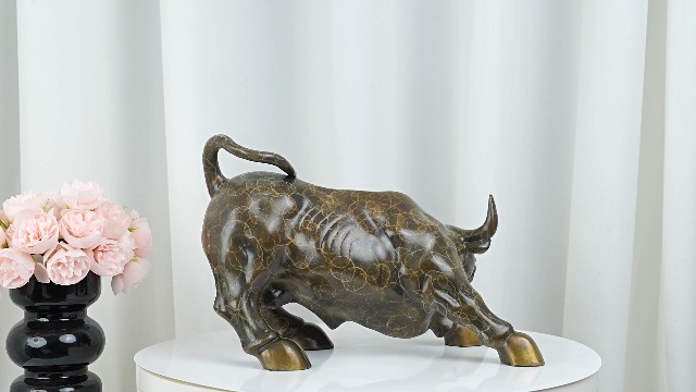 Estatua de Toro de Bronce Realong 11 pulgadas miniatura 7