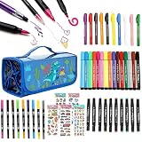 50 Piezas Kit de Marcadores Lavables, set para colorear, kit artístico y de manualidades con calcomanías. Ideal para...