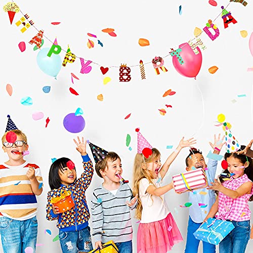 Feesthoedjes voor verjaardagen, kinderverjaardagen, feesthoeden, luchtrood, fluitje en Happy Birthday-banner… - Image 5