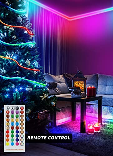 Skzlibry Rgb+Ic Led Strip Lights, 100Ft Smart Led Lights For Bedroom, Bluetooth Led Lights App Control, Color Changing Led Lights Music Sync For Gaming Room, Indoor #TOP6