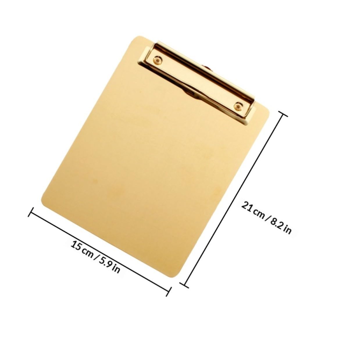 Lot de 2 Planchettes à Pince A5 en Acier Inoxydable Doré, Presse-papiers Léger Finition Sophistiquée, pour Bureau et Organisation de Documents