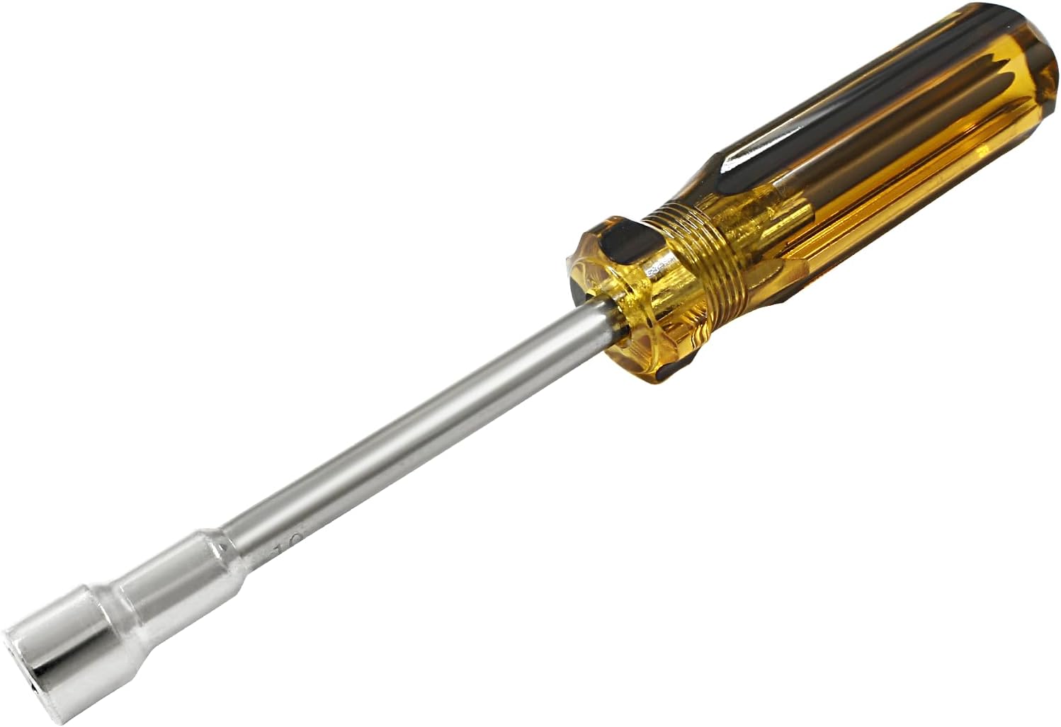 Biaungdo 10mm Socket Wrench Screwdriver, Hex Socket Wrench High-Carbon Steel Hexagon Nut Driver Non-Magnetic Tip Hex Nut Screwdriver Hand Tool for Repairs(Plastic Handle)