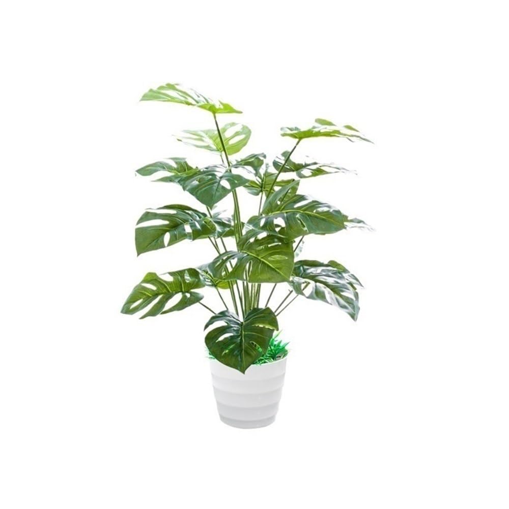 Plante artificielle en pot feuilles vertes déco salon bureau faux plancher