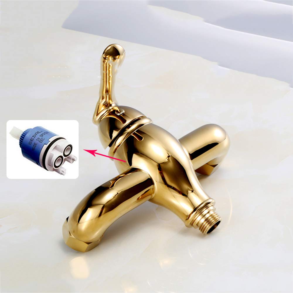 Spruzzatore per bidet con acqua fredda e calda, in ottone, portatile, per doccia, doccia, bidet, rubinetto per l'igiene personale, bagno per animali domestici, titanio oro