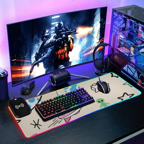 Tapis de souris de jeu fusée beige protège bureau géant