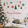 Merry Christmas Wall Decals Red Xmas Tree Snowflake Christmas Wall Stickers Removable Peel and Stick Art Murals for Bedroom Nursery Classroom Kids Room Christmas Party Decoration (Christmas) #3