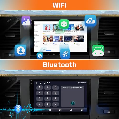 Image of Junsun 4Core 64GB ROM Car Radio Stereo for Chevy Silverado Tahoe GMC Sierra Yukon 2007-2013, Android 13 with CarPlay Android Auto Bluetooth GPS Navigation Backup Camera, 8 Inch IPS Touch Screen