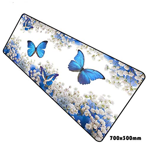 Preisvergleich Produktbild Schöne Blume Spiel Spieler große Mauspad Schmetterling Tastatur Spiel Mauspad 700x300x3mm Bürobedarf Gummi Maus Tastatur Pad