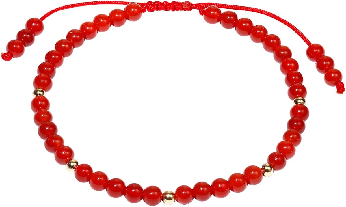 JeweverGemstone Bracelet for Women Crystals and Healing Stones Beaded Stone Chakra Bracelets Healing Energy Crystal Jewelry Gifts Adjustable 4mm