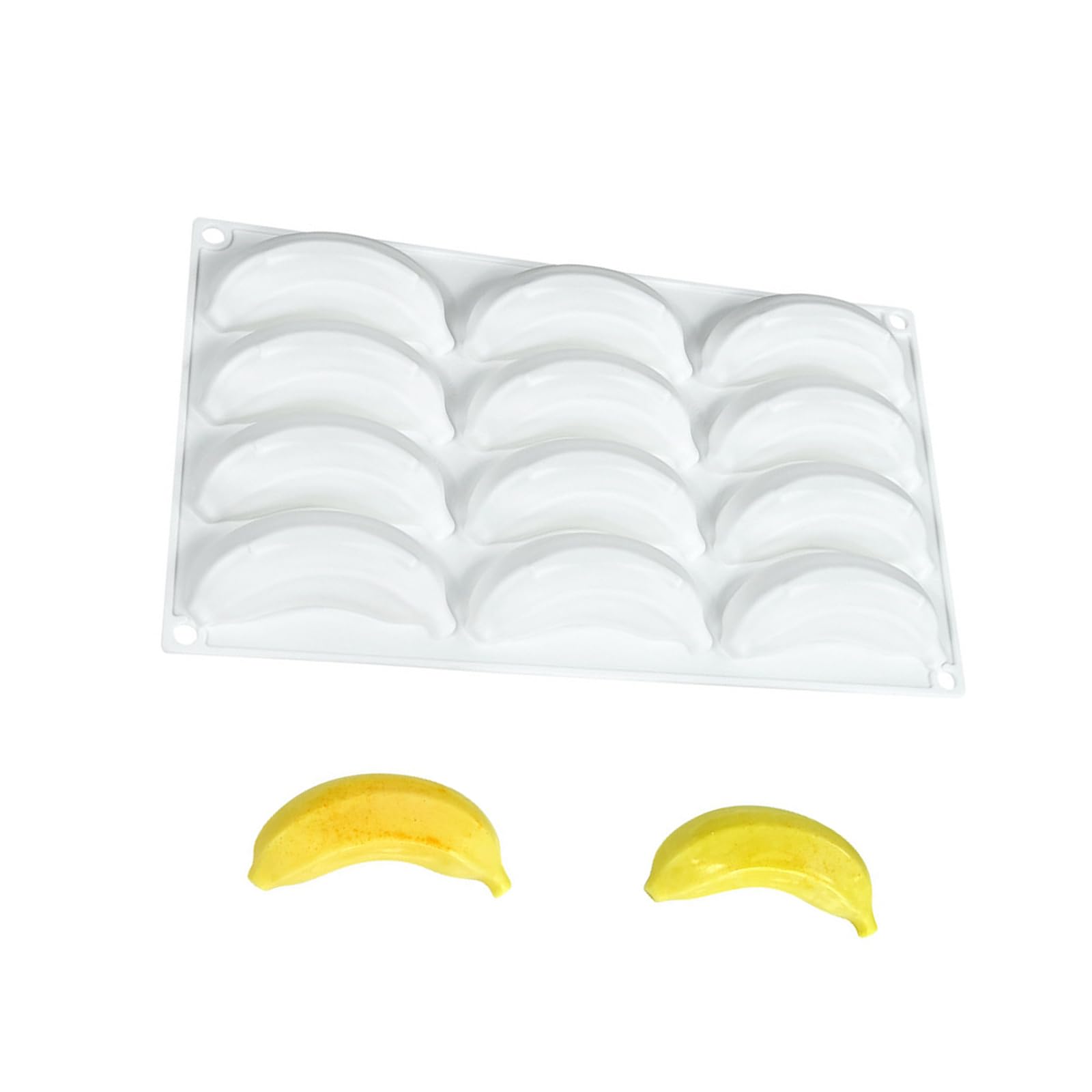 Buxuaaaa Banana Shape Cake Molds Perfect for Mousses and Ice Cream Dessert Easy Releases 6/12 Cavity Optional Easy Releases Cake Mold