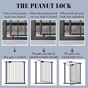 DEARBB Triple Lock Baby Gate for Stairs Doorways and House 31" to 86" Extra Wide Pressure Mounted Easy Walk Through Auto Close Safety Pet Gate Black 49.21-67.32" DEARBB Triple Lock Baby Gate for Stairs Doorways and House 31 to 86 Extra Wide Pressure Mounted Easy Walk Through Auto Close Safety Pet Gate Black 4921 6732