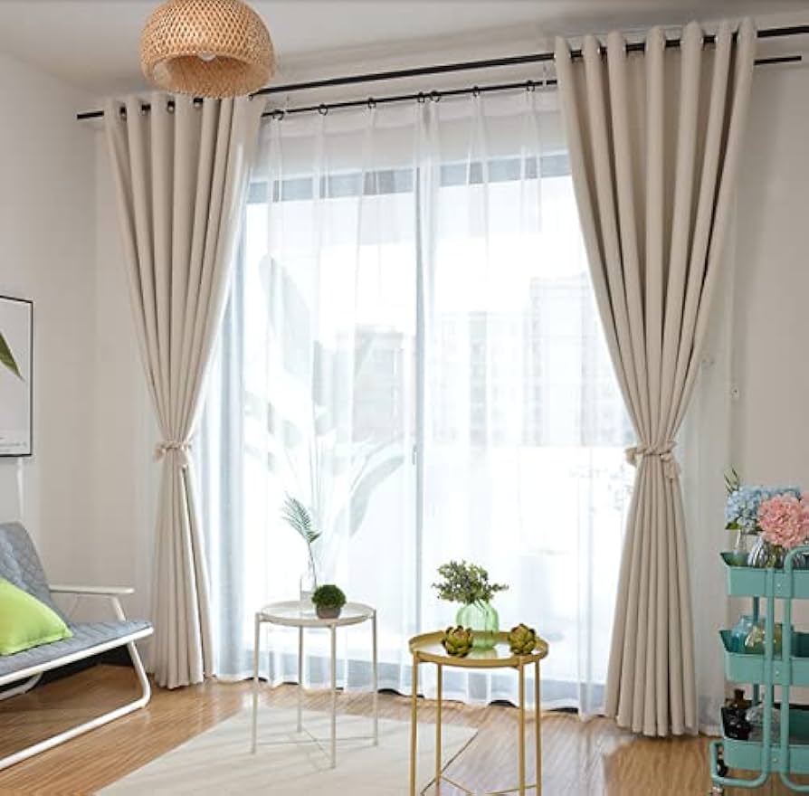 Amazon｜ダークブラウン 遮光カーテン ベッドルーム用 ピュア