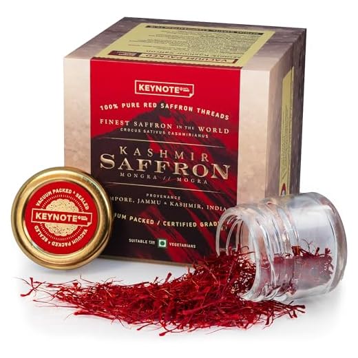 Keynote Kashmir Saffron Original (Certified Grade I) / Kashmiri Kesar / Keshar / Vacuum Packed Glass Bottle 1 Gram