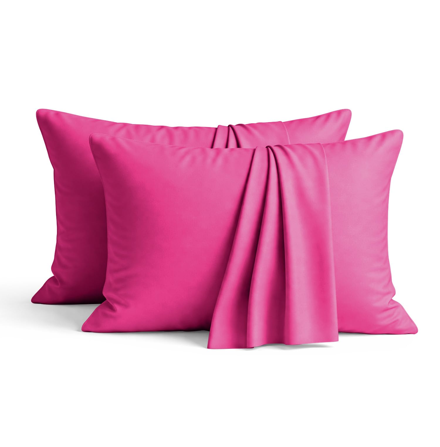 Ameha Pink 100% Brushed Microfiber Pillow Cases 2 Pack (Pillows Not Included), Super Soft Standard Pillow Cases | Hotel Quality Pillow Covers, 50X75 Cm,