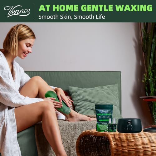 Image of VENNCO Waxing Kit for Hair Removal, Digital Wax Warmer Kit with LED Display | 4 Bags Hard Wax Beads for Sensitive Skin, At Home Brazilian Bikini Face Body Wax Kit for Women Men
