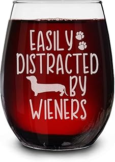 Funny Wiener Dog Stemless Wine Glass