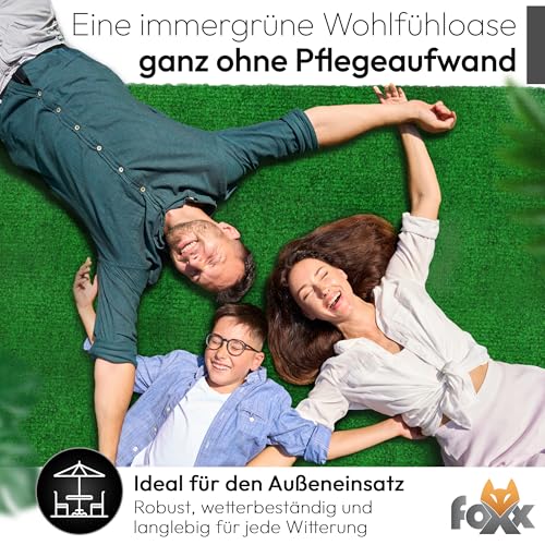 Kunstrasen 100x200 – Wetterfester Outdoor Teppich in Grün für Balkon, Terrasse & Garten | Robuster Filz Teppichboden als Rasen-Alternative