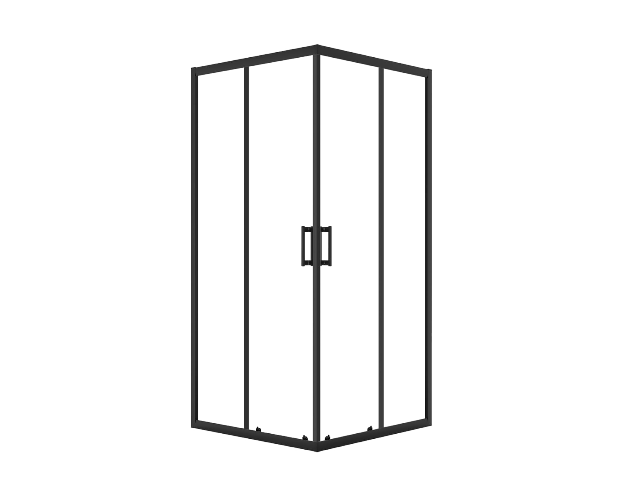 Linie Cadiz Douchecabine Met Pendeldeur En Vaste Zijwand, 90 X 90 Cm Helder Glas Zwarte Profielen 203202 203188