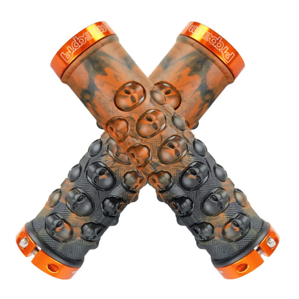 Manopole Mtb GRIPS BICICLETTI ANTI-SKID Confortevole Gomma Manubrio Manubri Grips Mountain Road Bike Maniglia Bar Grips Grip Bicycle Grips Manopole Bici (Color : Orange orange ring)