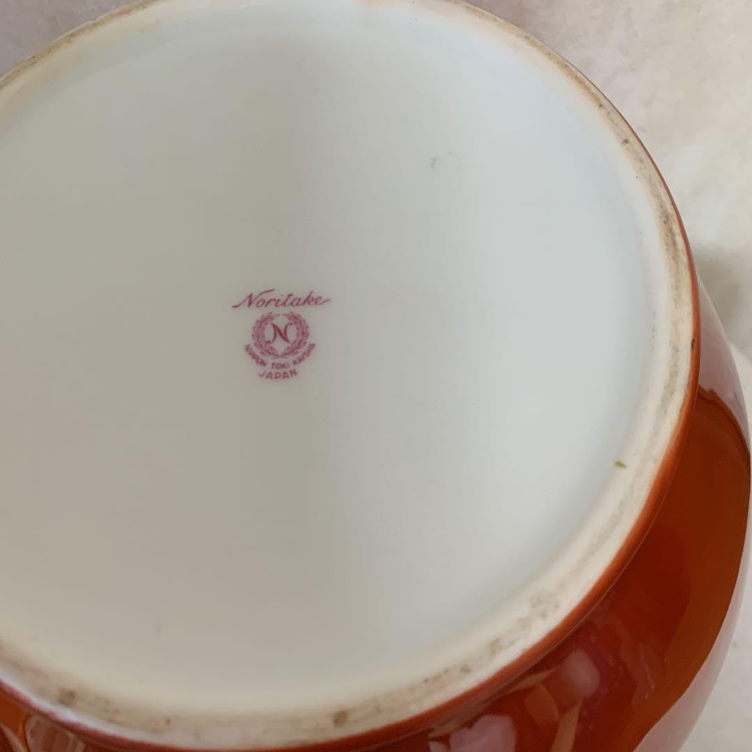 オールドノリタケ菊模様昭和レトロ希少壺花瓶