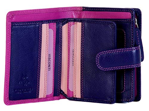 Visconti RB40 Multi Colored Berry/Purple/Dusty Pink Small Soft Leather Ladies Wallet & Purse2