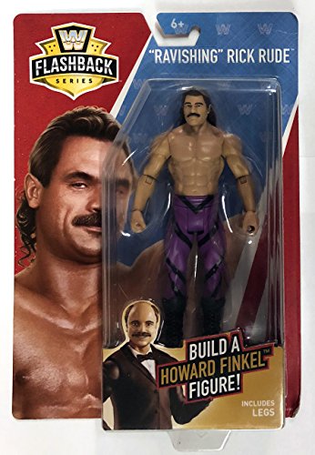 WWE Basic Flashback Series Ravishing Rick Rude Action Figure (Build Howard Finkel)