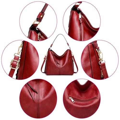 Bolso Hobo de diseño para mujer grande en rojo miniatura 6