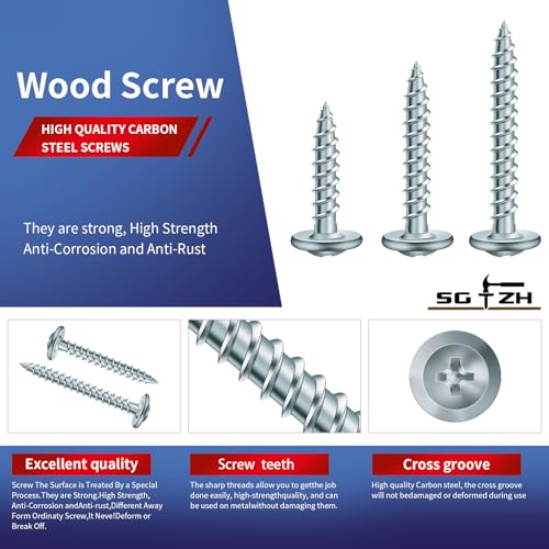 #8 x 1-1/2" Wood Screw 100Pcs Alloy Steel Standard Thread Truss Head Fast Self Tapping by SG TZH by SG TZH - Image 3