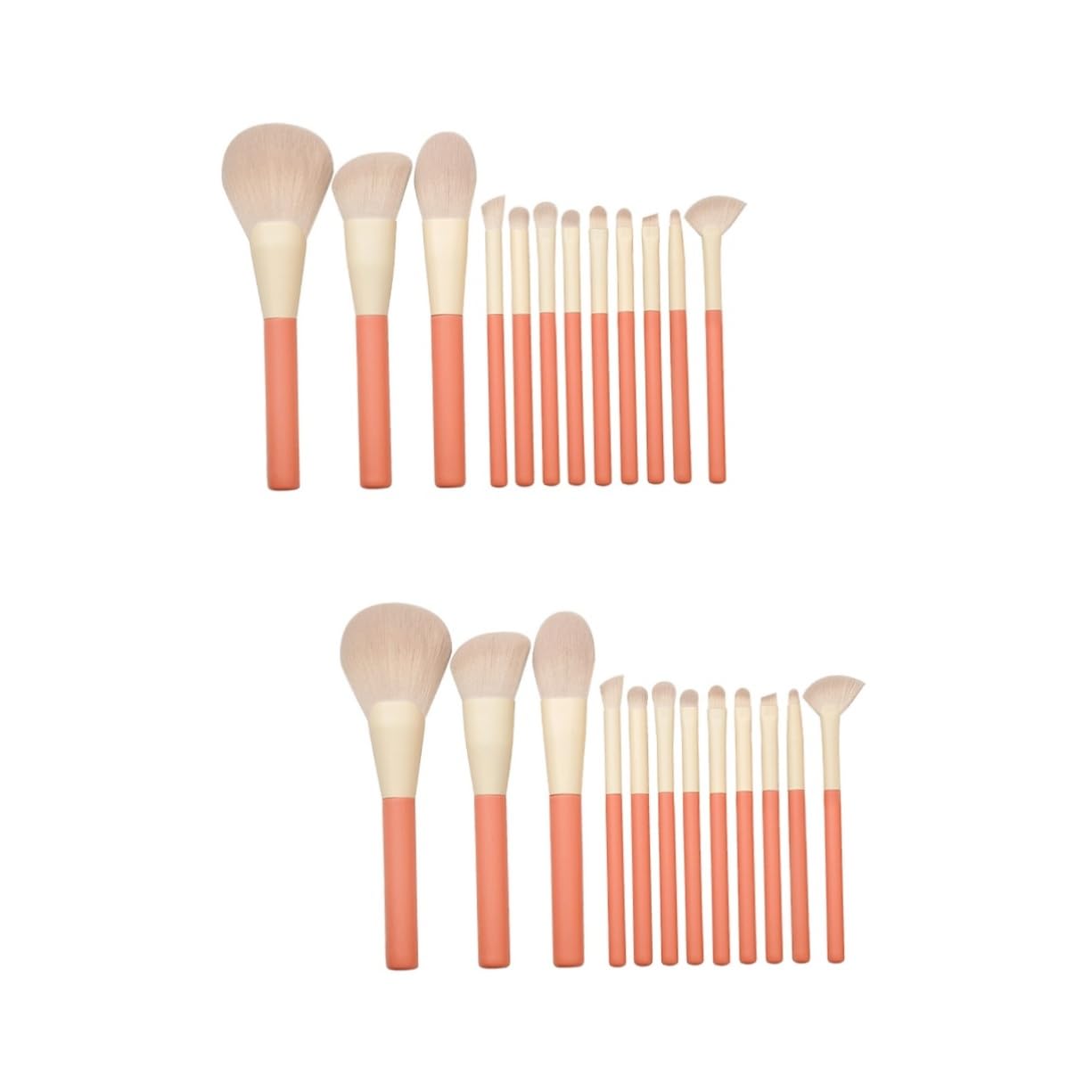 FRCOLOR 2sets Pennelli Per Trucco Con Manico Professionale Per Viso Ombretti Fard e Illuminante Accessorio Per Principianti e Makeup Artist