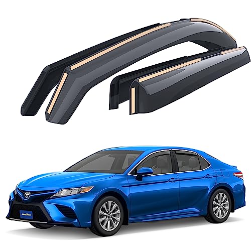 Goodyear Shatterproof In-Channel Window Deflectors For Toyota Camry 2018-2023, Rain Guards, Window Visors For Cars, Vent Deflector, Car Accessories, 4 Pcs - Gy003450Lp #TOP4