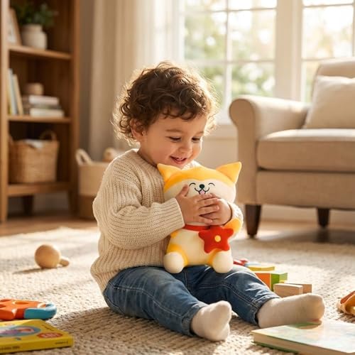 Image of TOYTALES Cat Plush Toy for Kids | Cute Soft Kitty Stuffed Animal with Flower for Girls & Boys | Baby Soft Toy | Cuddle Plush for Toddlers & Children | 20CM Cute Cat Toy
