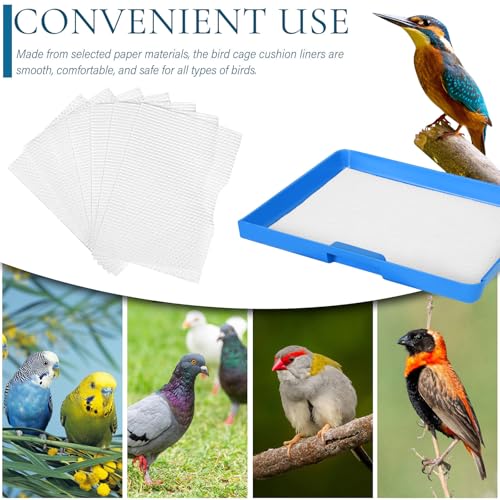 Ropa de cama para jaulas de pájaros de alta absorción con 100 hojas protectoras 4