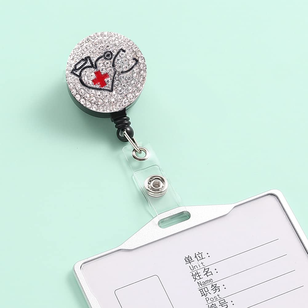 Einziehbare Ausweishalter Mit Diamanten - 2-tlg Set Mit Schmetterling Design